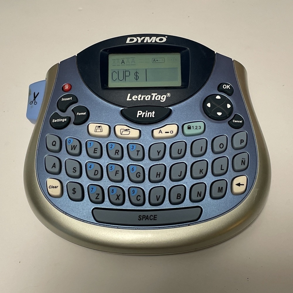 Dymo LetraTag LT-100T Label Thermal Printer Blue Tested& Works!